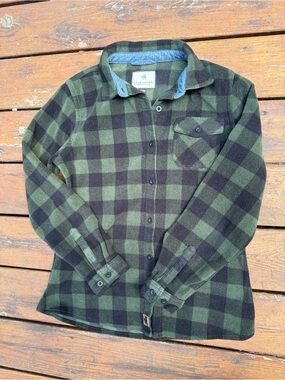 Legendary Whitetails Olive Green & Black Buffalo Plaid Flannel Fleece